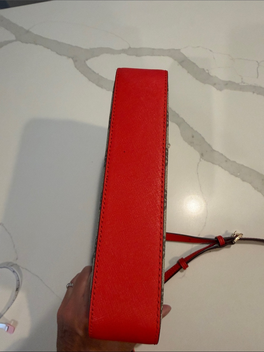 Michael Kors Jet Set Signature Crossbody in Beige and Red - Picture 7 of 10